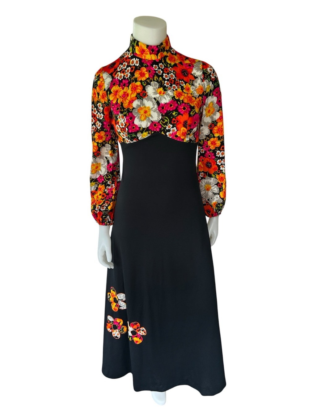 Vintage Floral Maxi Dress 70s Wedding Guest Special Occasion Event - Picture 3 of 10
